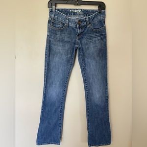Express Zelda barely boot jeans 0